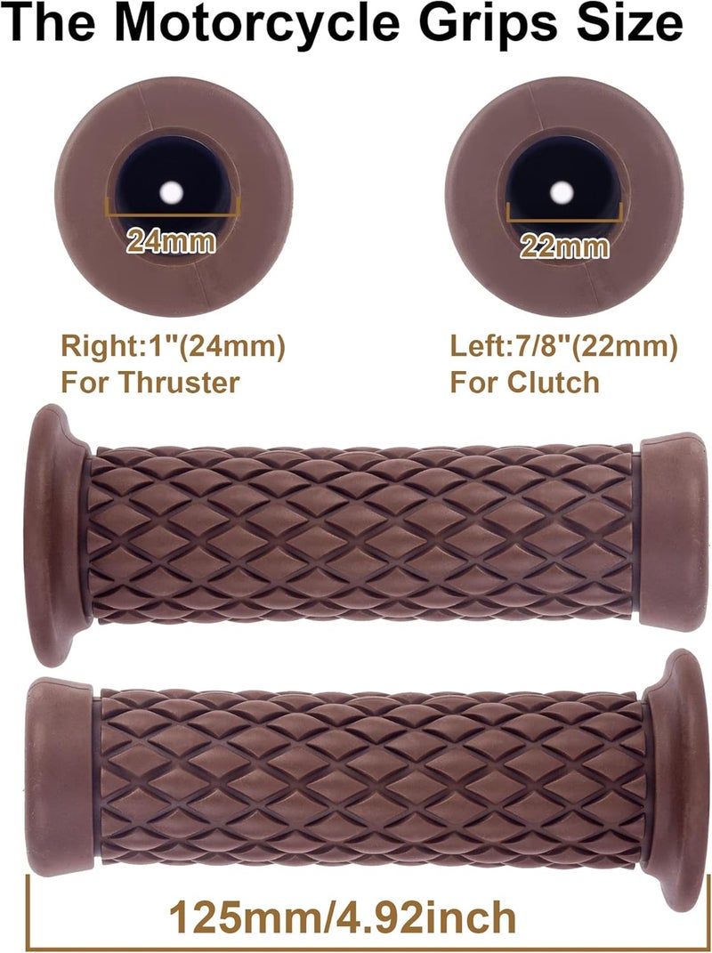 Coxotom Universal Motorcycle Handles Grips - Non Slip Rubber Motorcycle Grips for Harley Honda Yamaha Suzuki Kawasaki Dirt Bike - Image 3